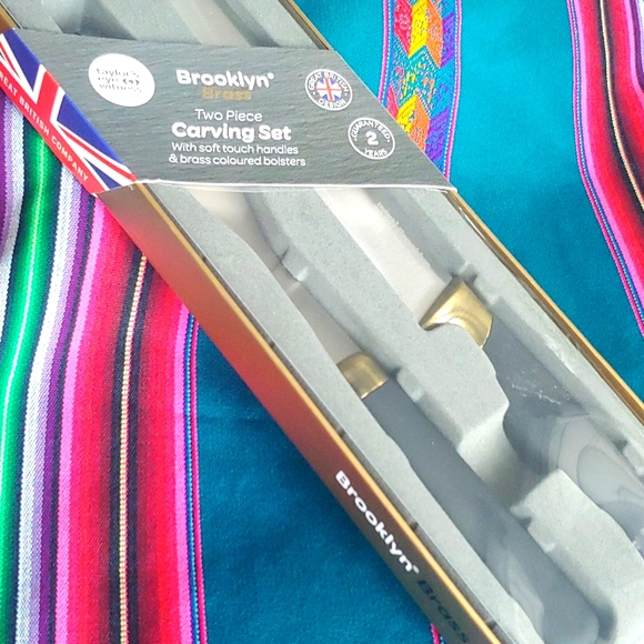 Two Piece Carving Set by Brooklyn Brass, 6.5" Carving Fork, 8" Carving Knife - Picture 12 of 13